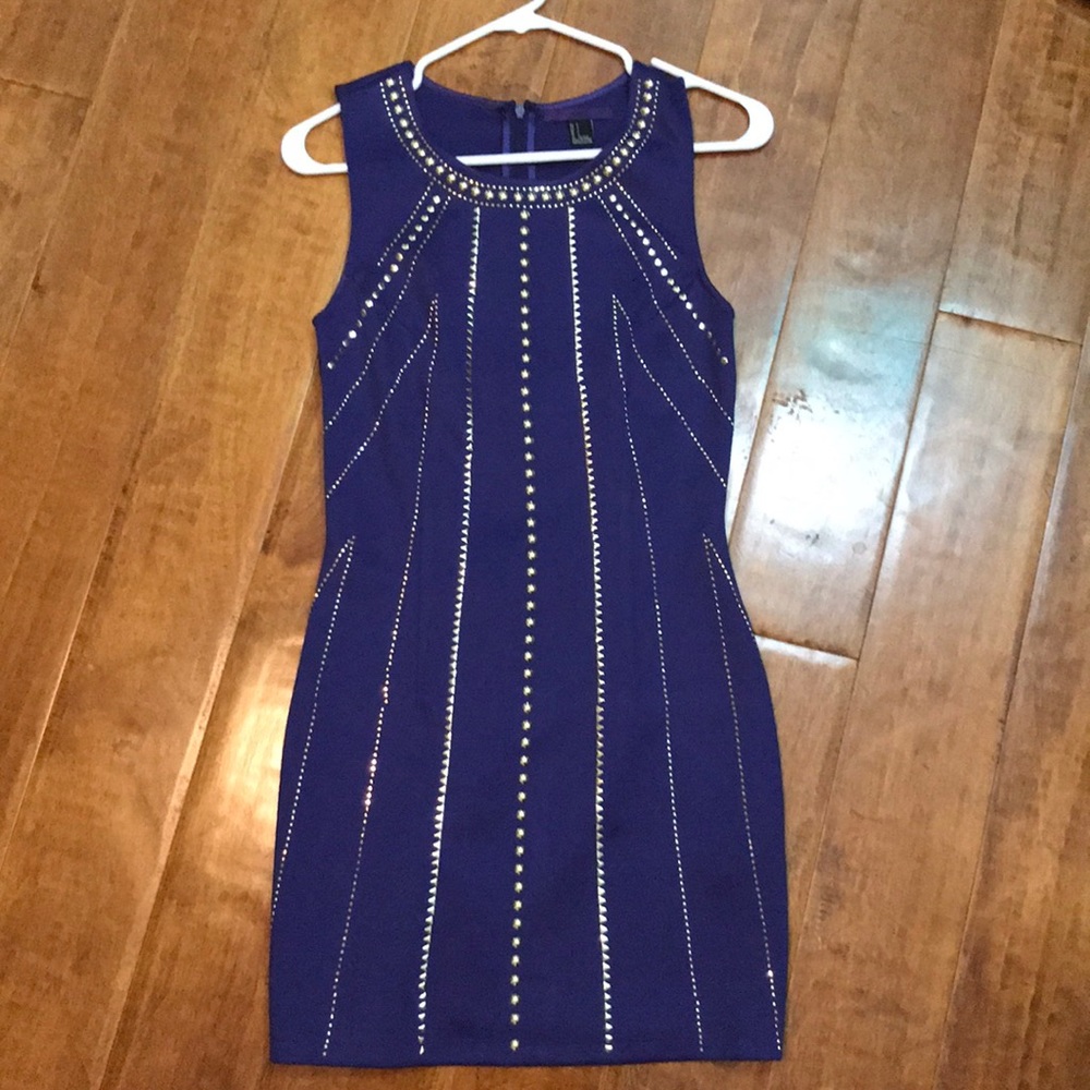 Forever 21 metallic beaded mini dress